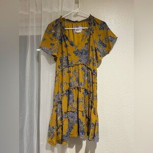 Patterned Yellow Anthro Dress